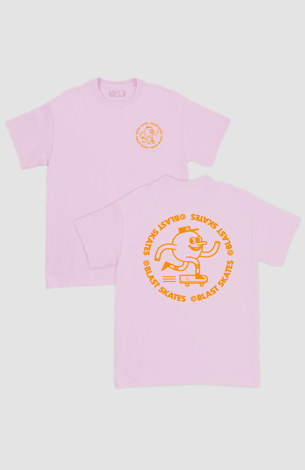 CLASSIC ORANGE ROUND LOGO T-SHIRT, soft pink