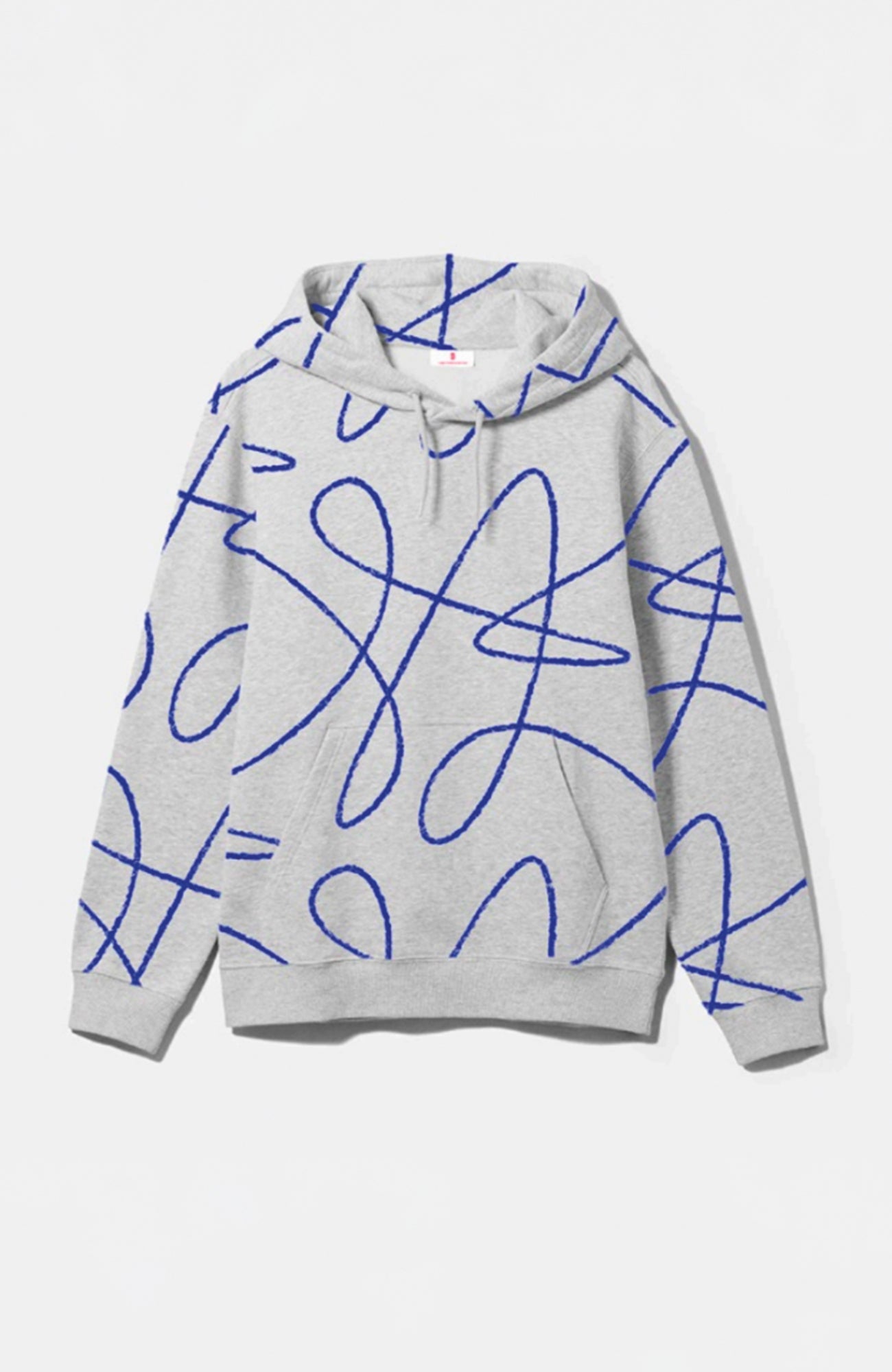 Doodle Pattern Hoodie - Heather Grey