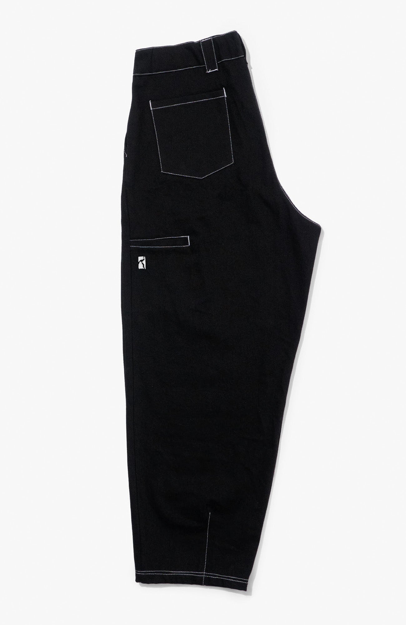 Ballon Pant - Black Denim w. White Seems