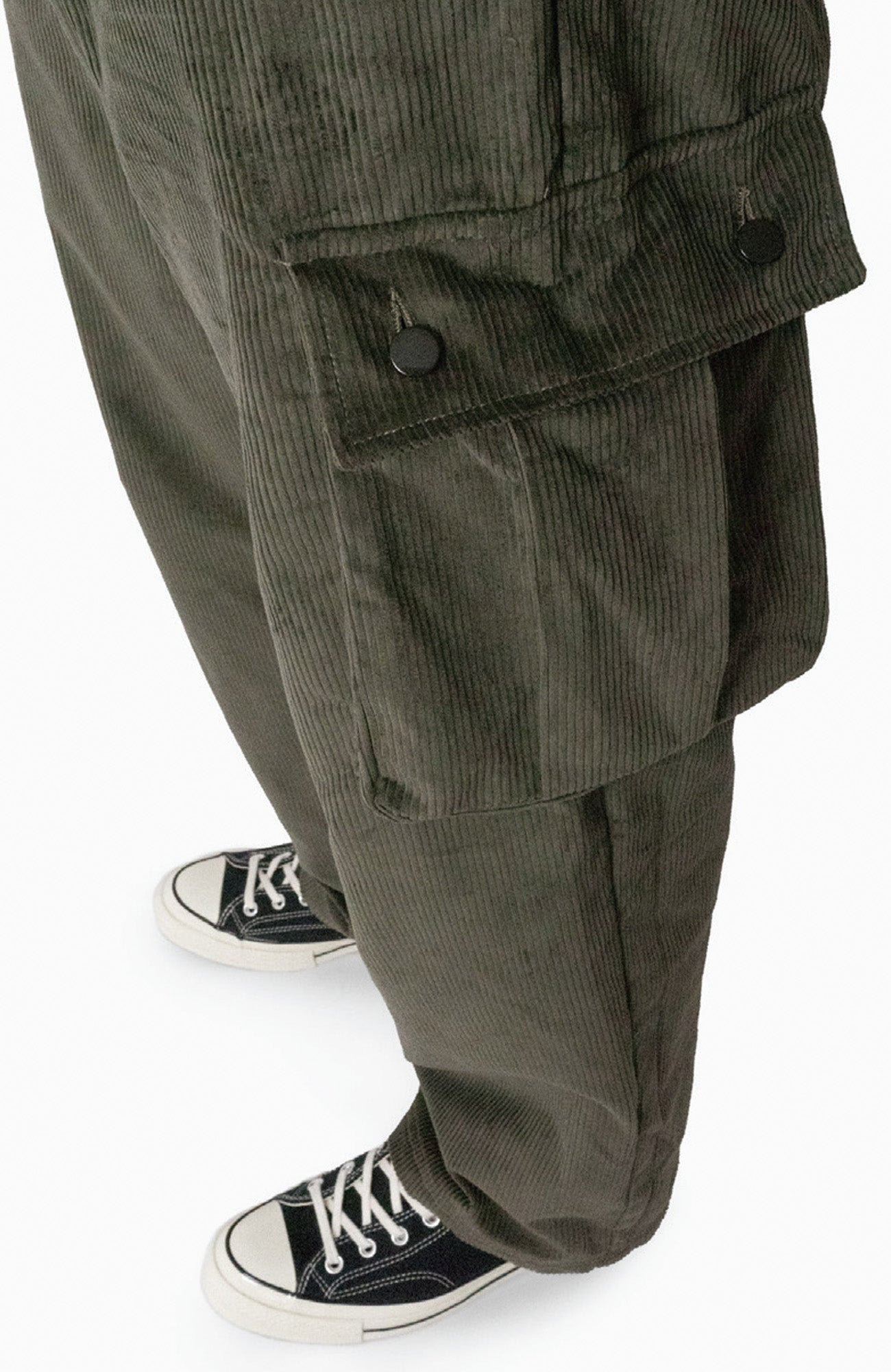Poet Pants Cargo - Olive Corduroy