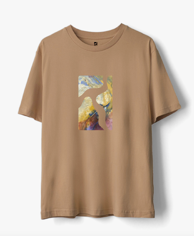 Logo Cut Out T-Shirt - Camel