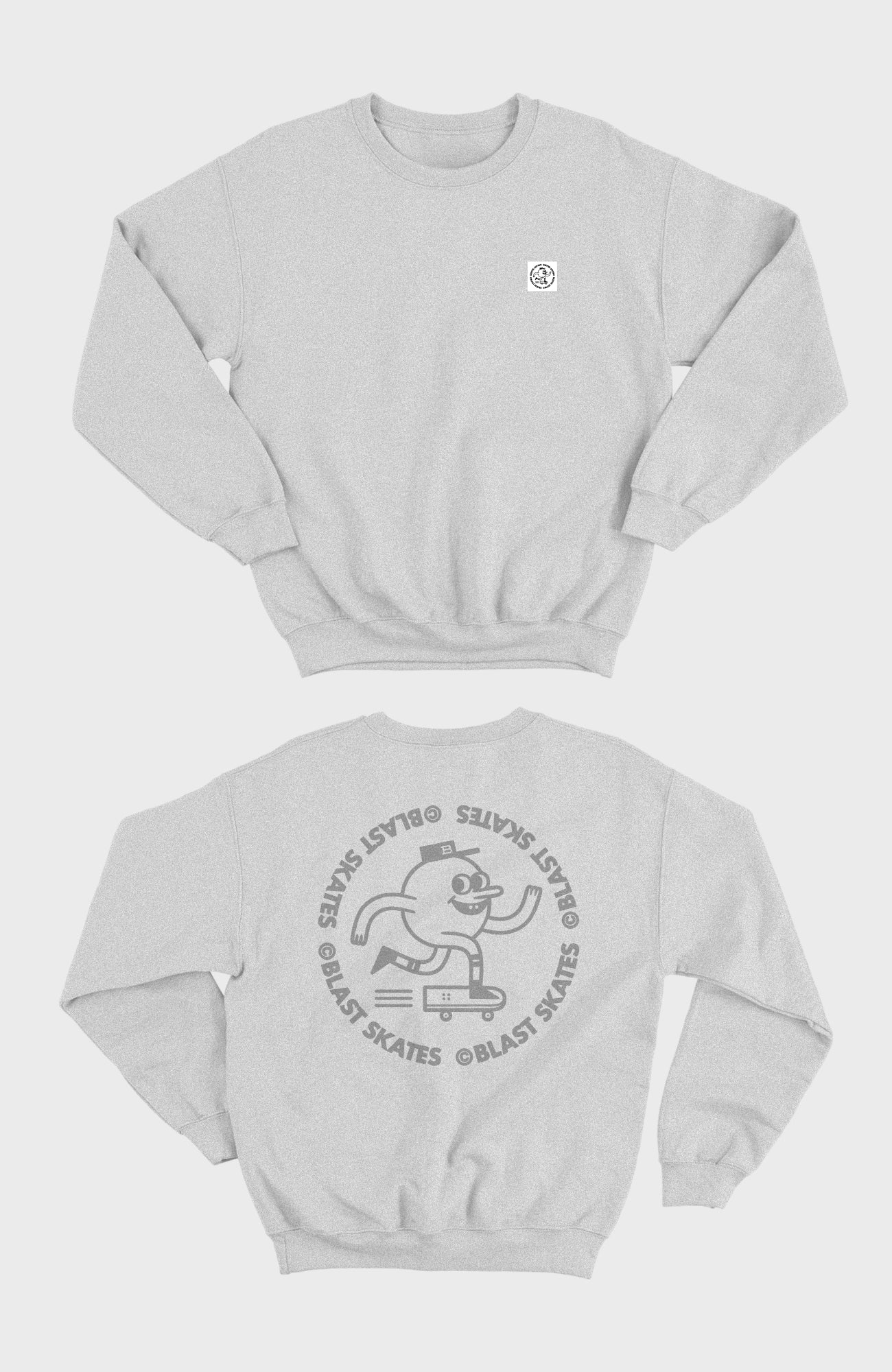 ROUND LOGO CREW NECK - ASH