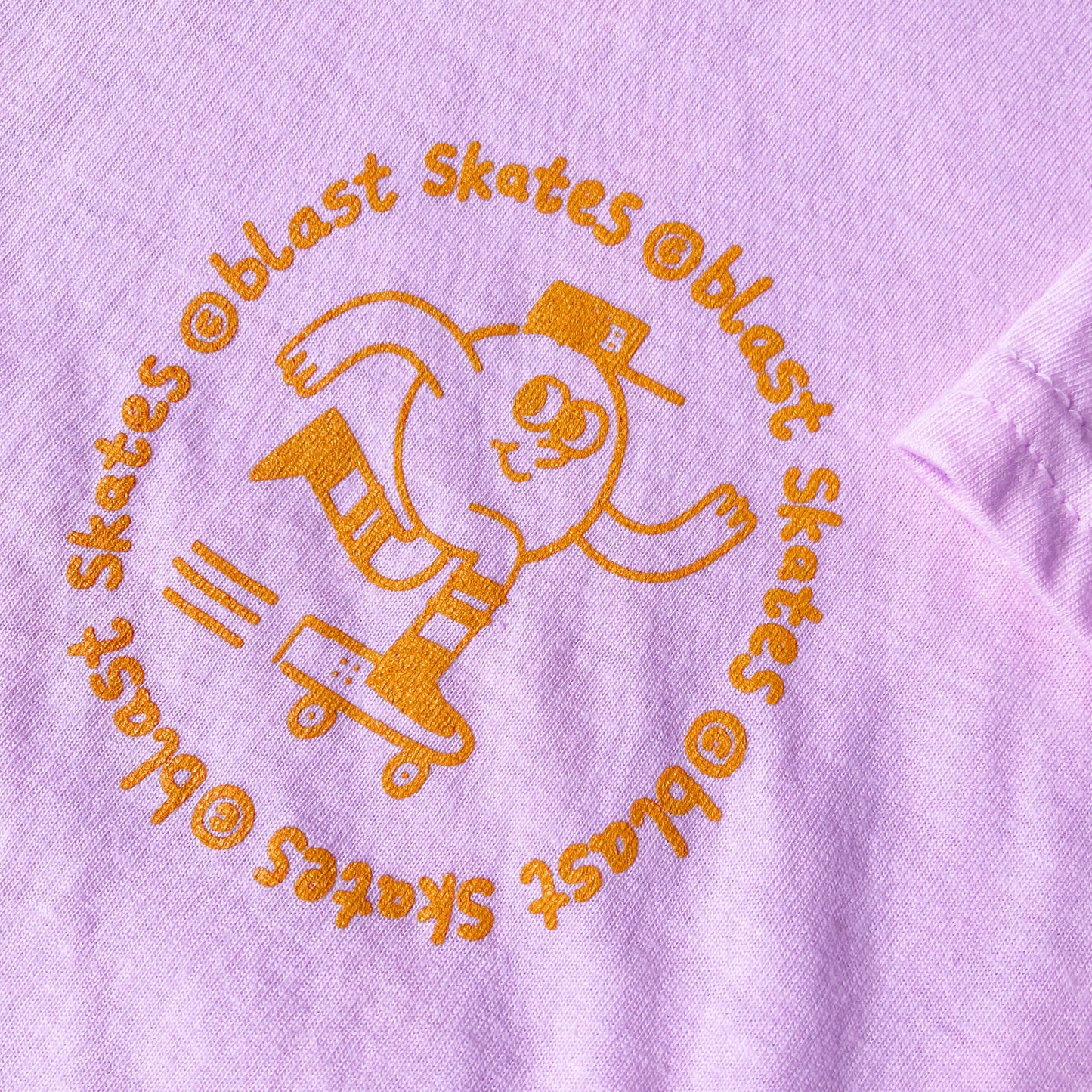 JUNIOR ROUND LOGO T-shirt PINK, kid sized - Orange print