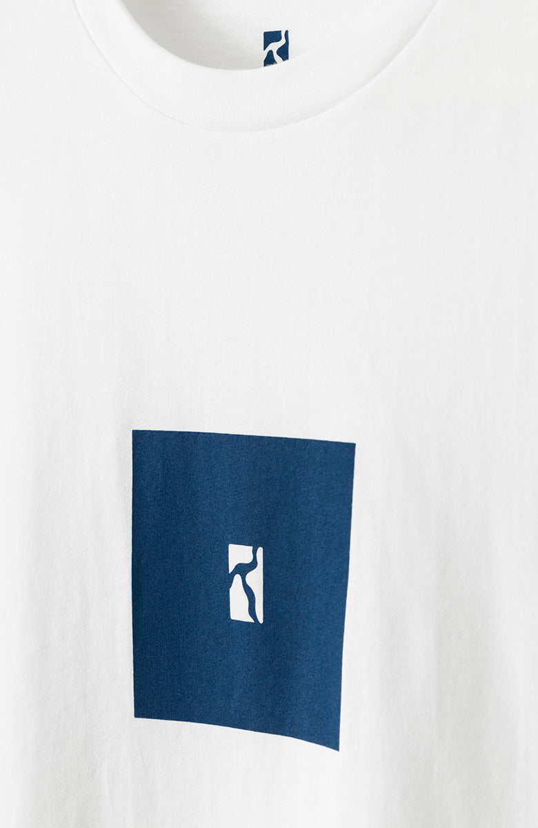 Premium Box T-Shirt - White / Navy