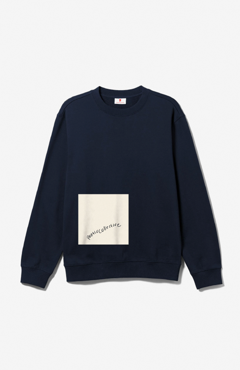 Square Flock Crewneck Sweater - Navy