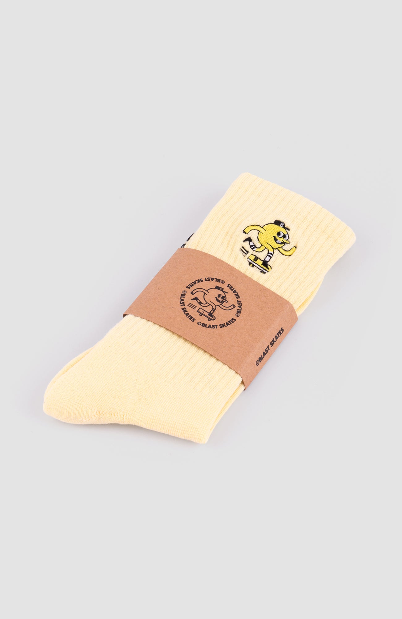 EMBROIDERED MASCOT SOCKS, Soft Yellow