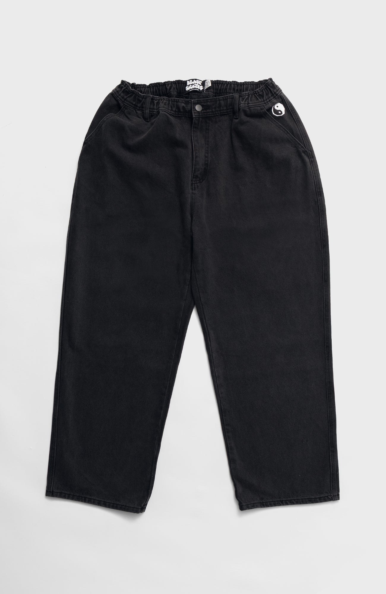 YIN YANG PANTS - Black washed Denim