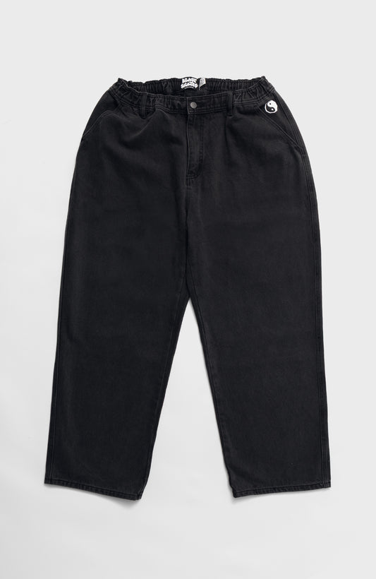 YIN YANG PANTS - Black washed Denim