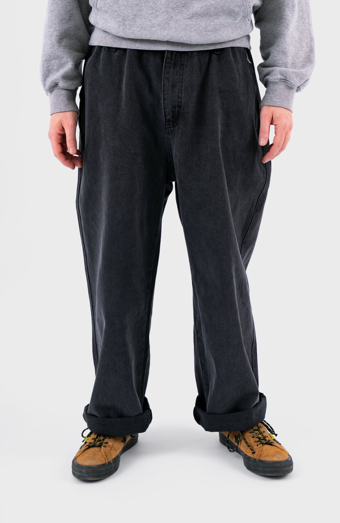 YIN YANG PANTS - Black washed Denim