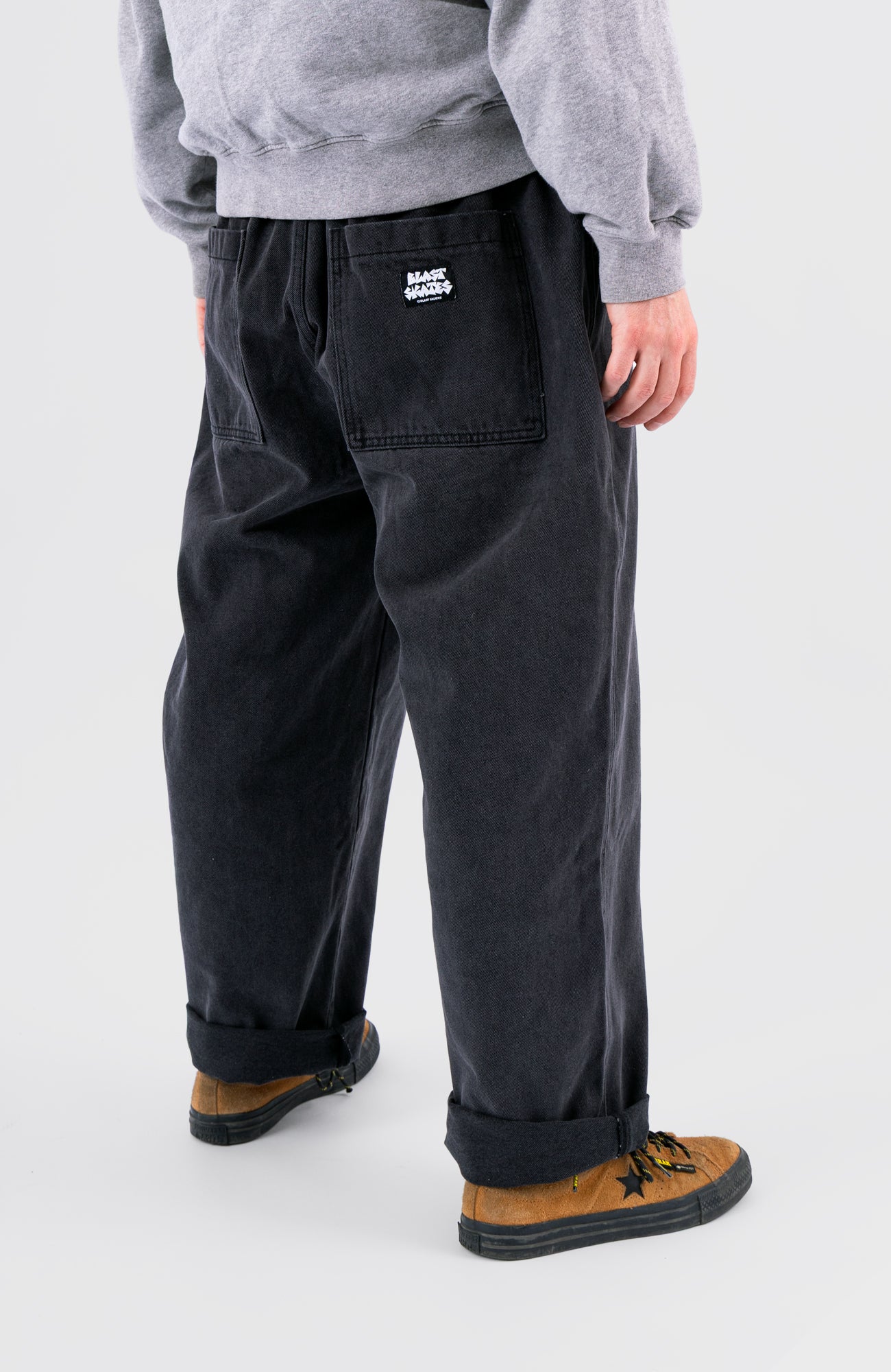YIN YANG PANTS - Black washed Denim