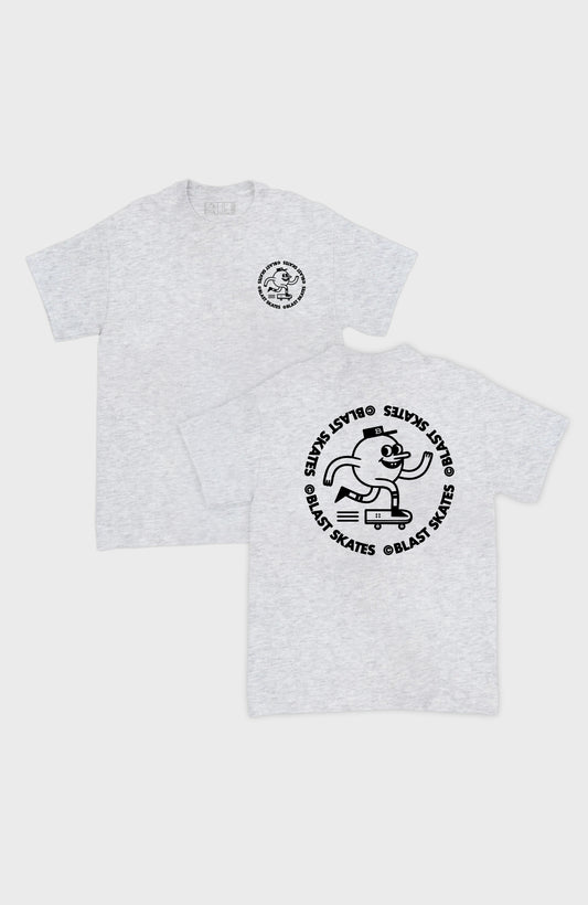 CLASSIC ROUND LOGO T-SHIRT - ASH