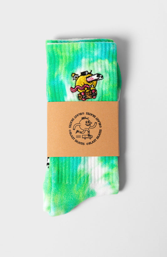 EMBROIDERED ACID BLASTER SOCKS, Tie Dye