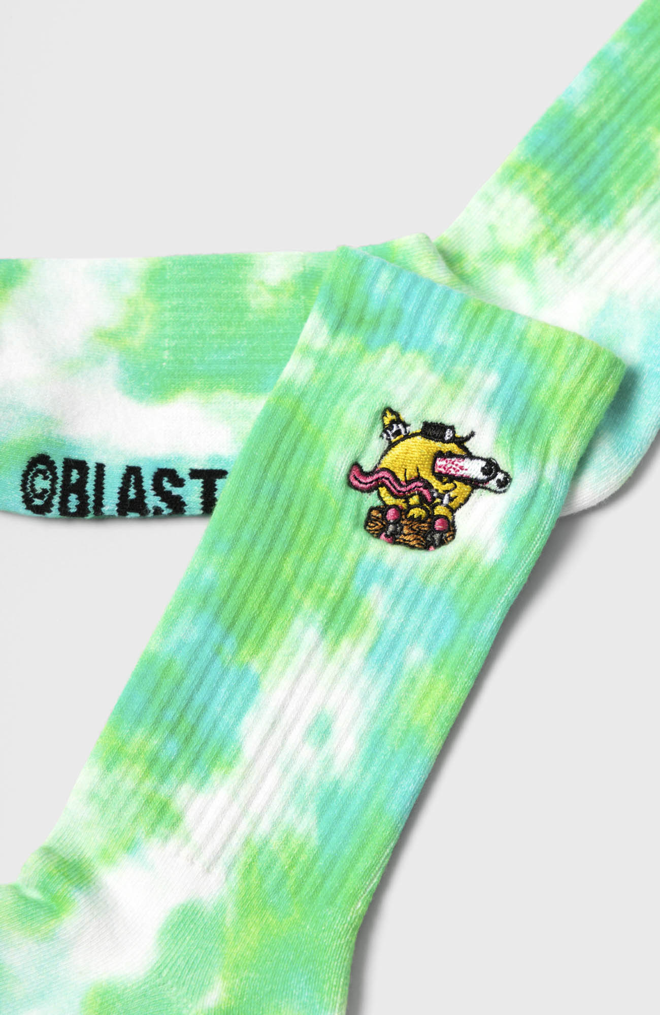 EMBROIDERED ACID BLASTER SOCKS, Tie Dye