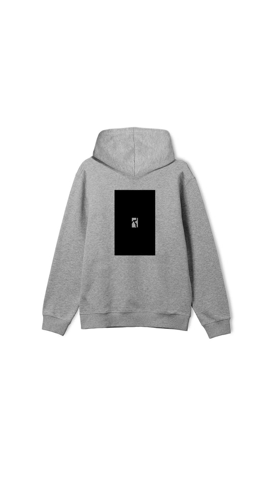 Box Hoodie - Heather grey / black