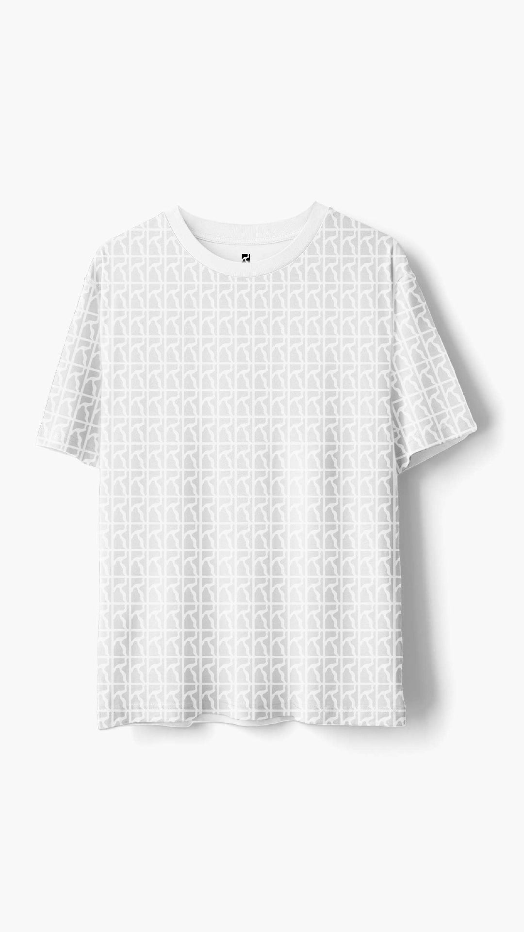 Logo Pattern, T-Shirt - Grey on white