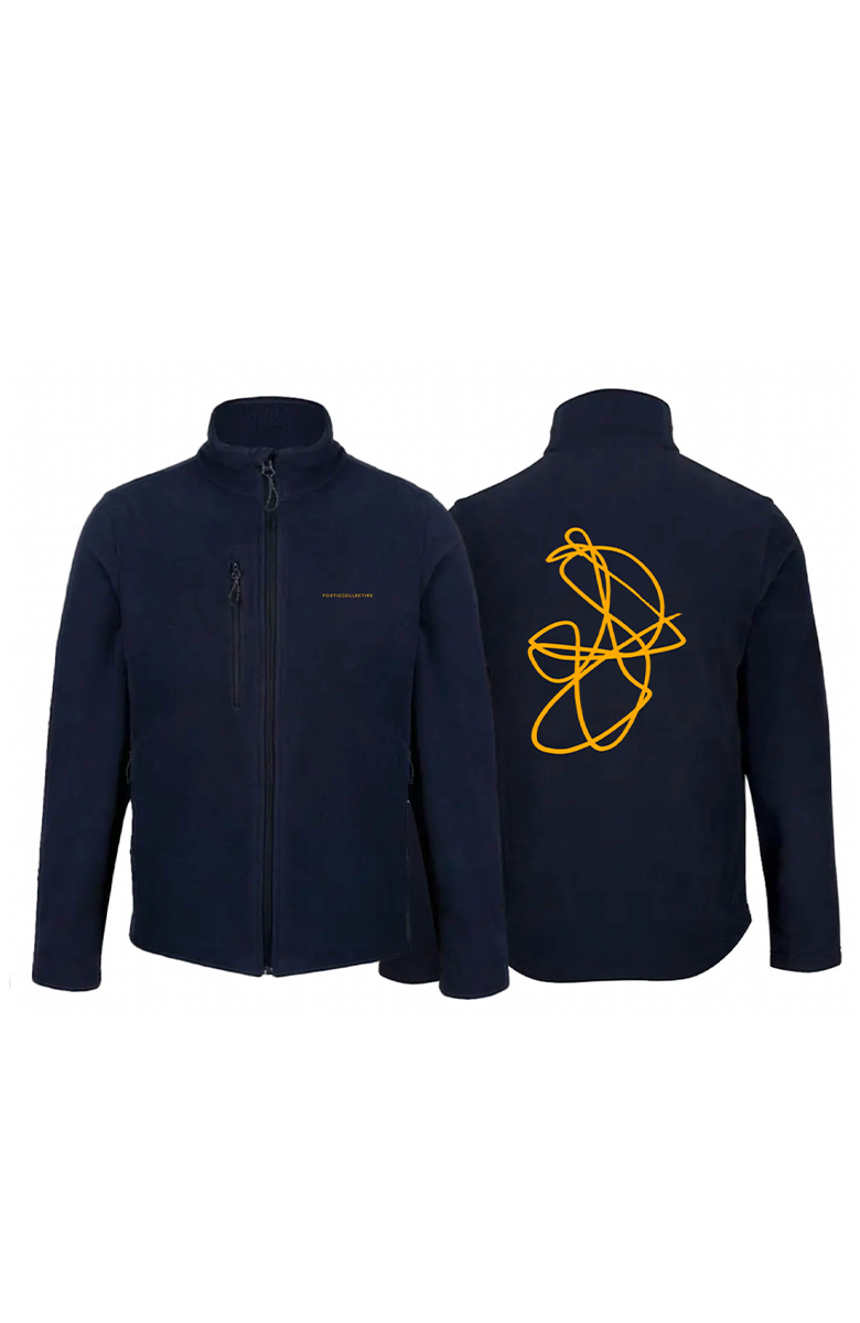 Doodle Fleece - navy / yellow