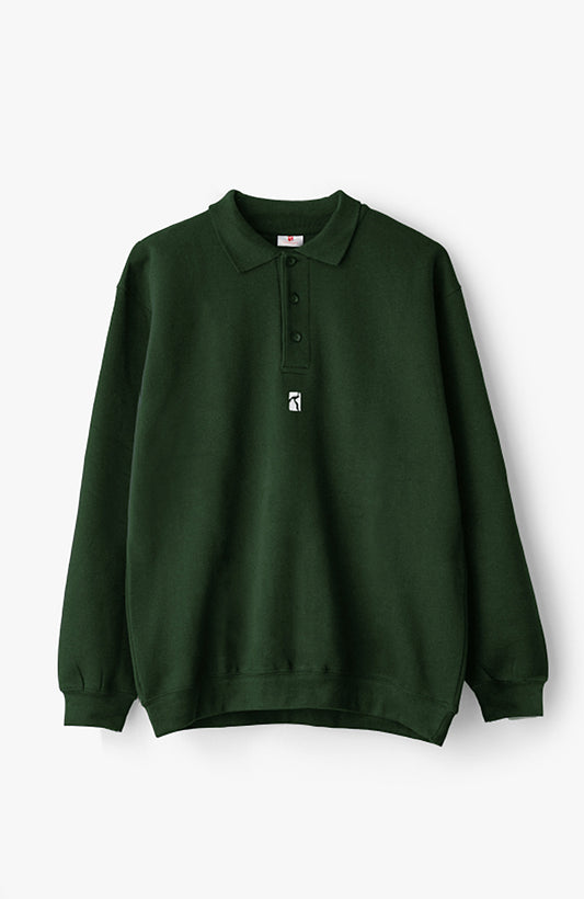 Heavy Polo Sweat - Bottle green