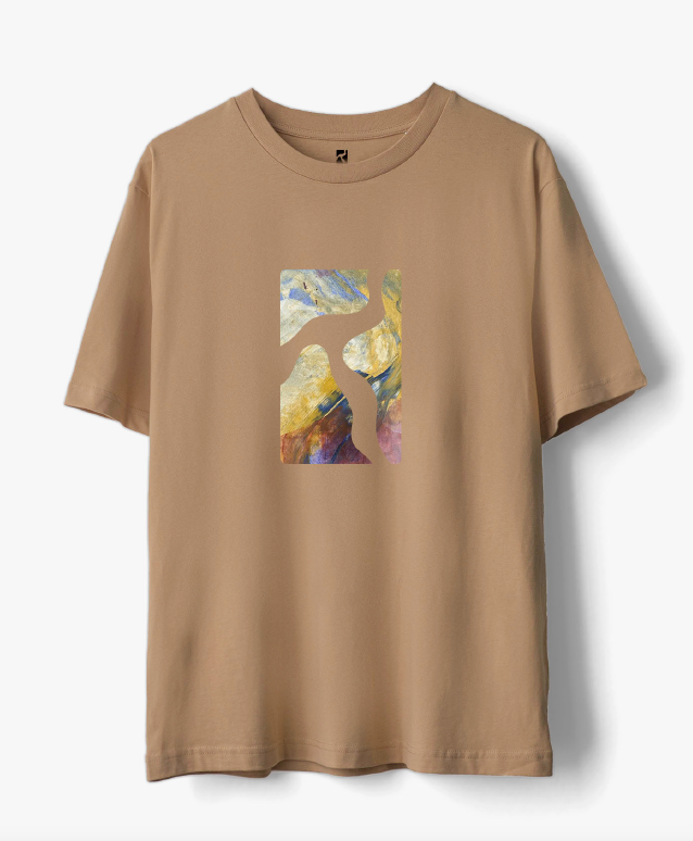 Logo cut out T-shirt - Camel