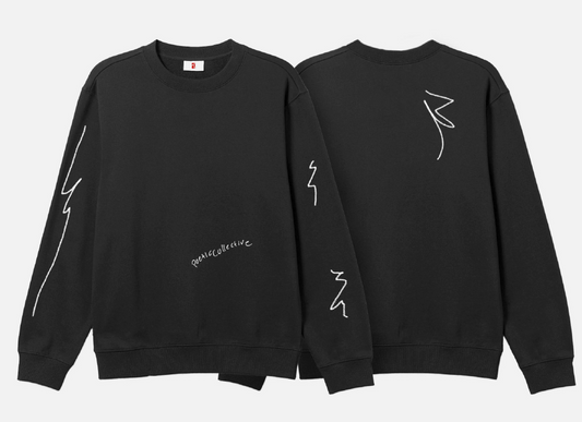 Scribble Crewneck Sweater - Black