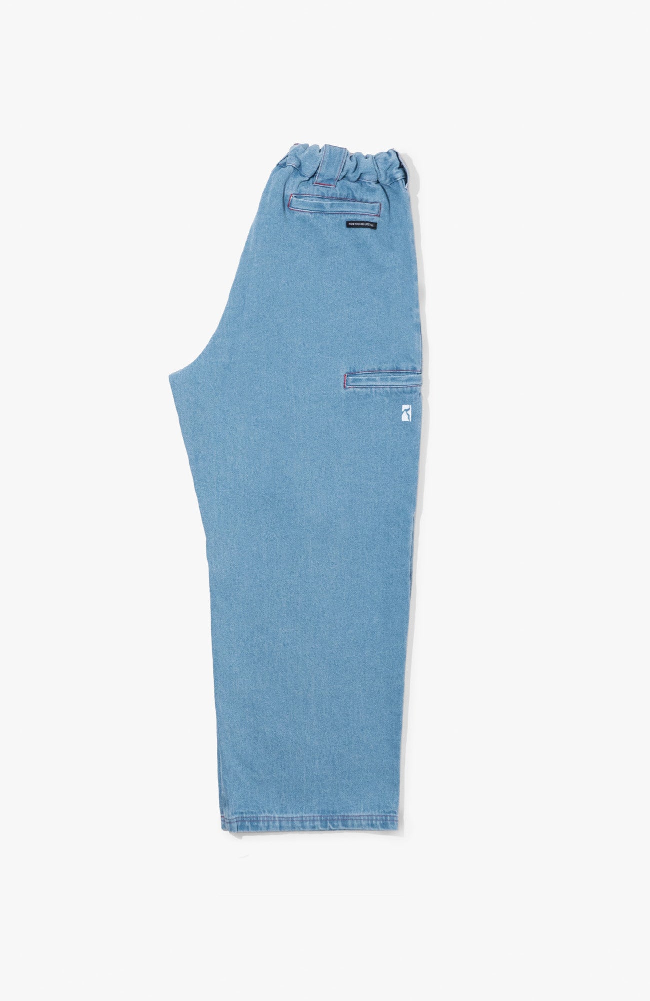 Painter Pants - Light blue denim w. red stitching