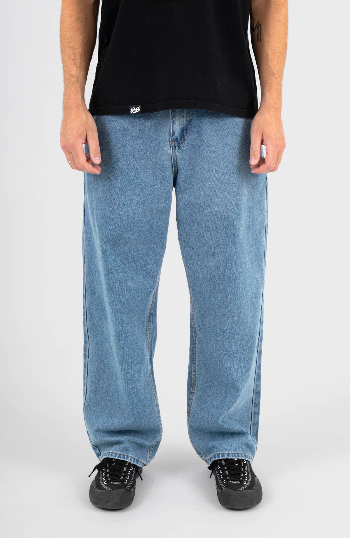 Baggy Fit Pants - Washed indigo