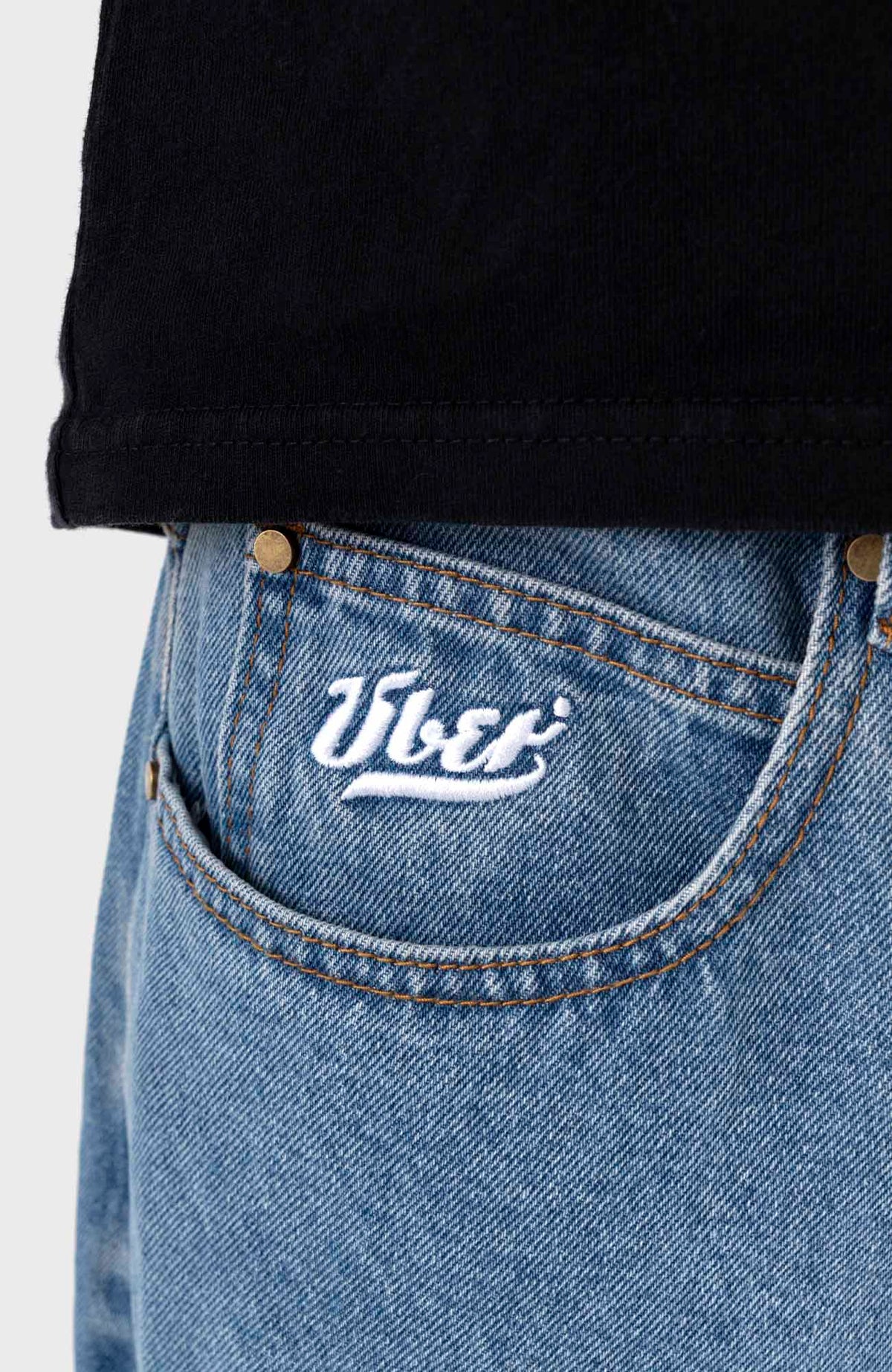 Baggy Fit Pants - Washed indigo