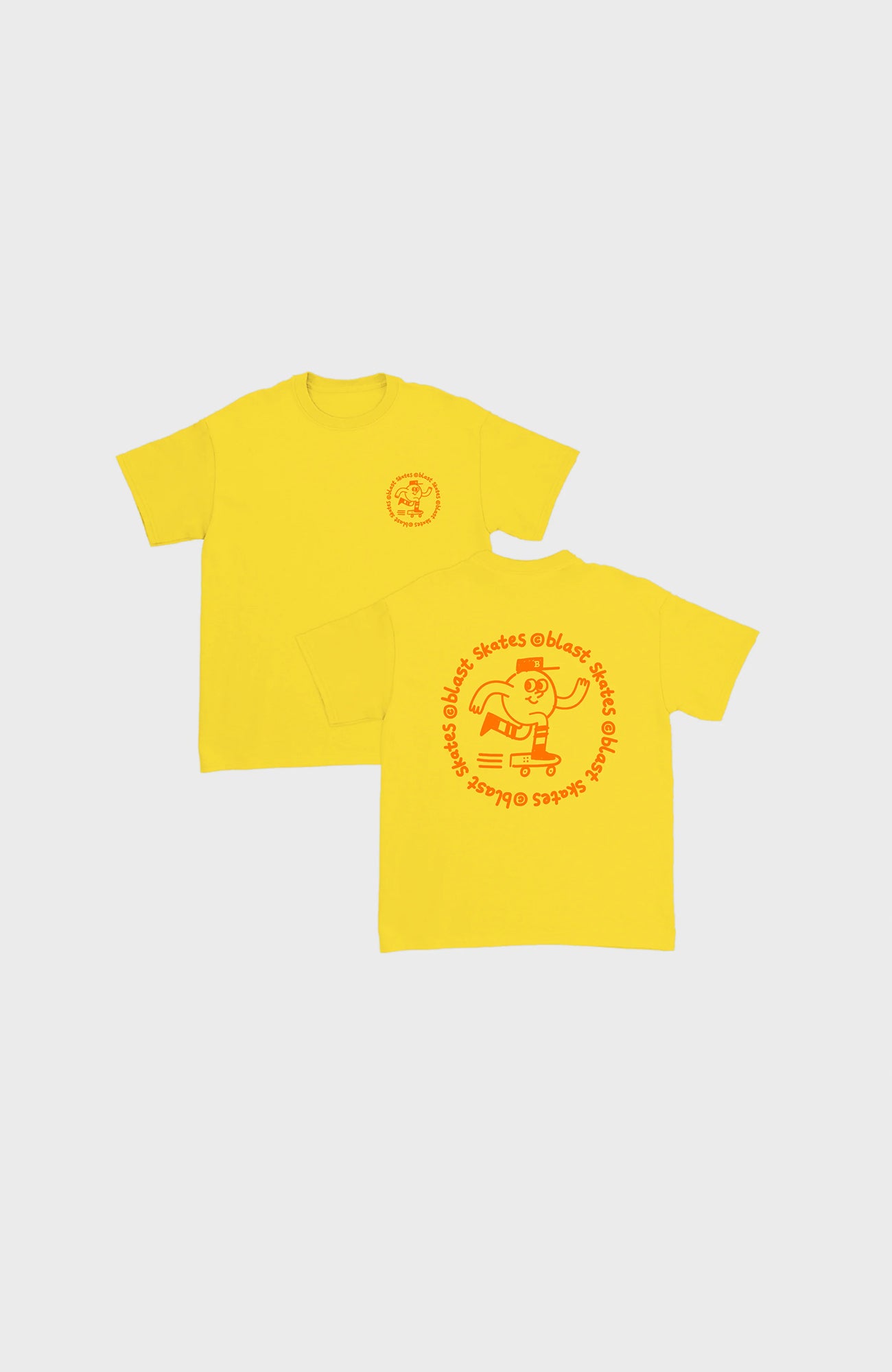 JUNIOR ROUND LOGO T-shirt YELLOW, kid sized -  Orange print