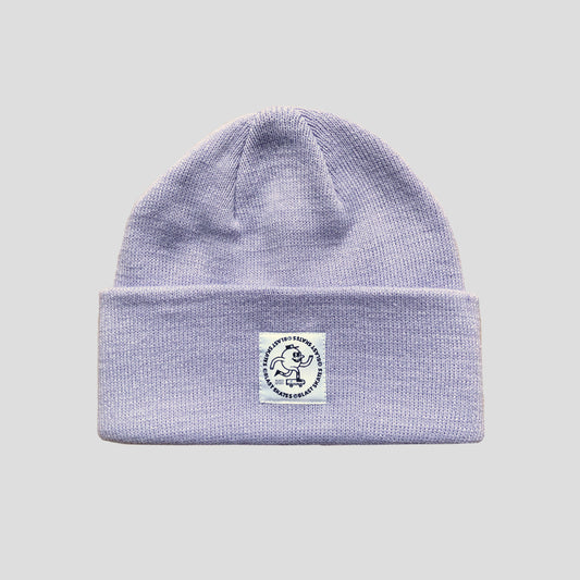 PURPLE ROUND LOGO BEANIE