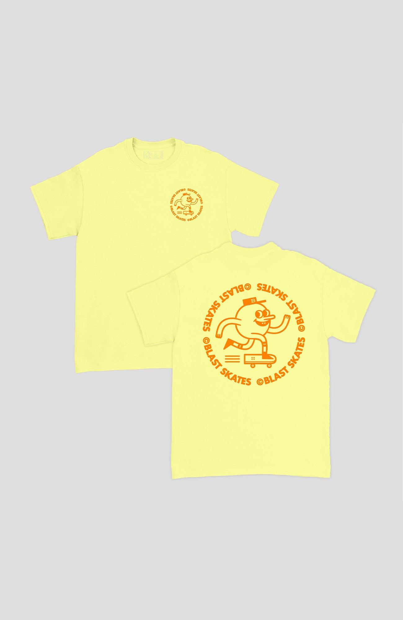 ORANGE ROUND LOGO - SOFT YELLOW T-SHIRT