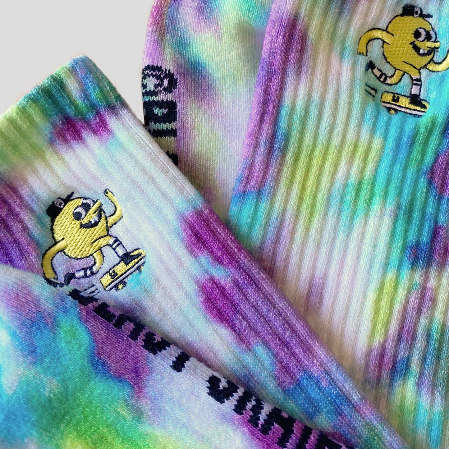 EMBROIDERED MASCOT SOCKS, Tie Dye