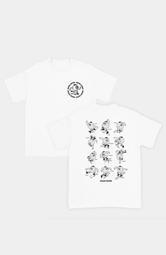 MASCOT STUNTS LOGO T-SHIRT - WHITE