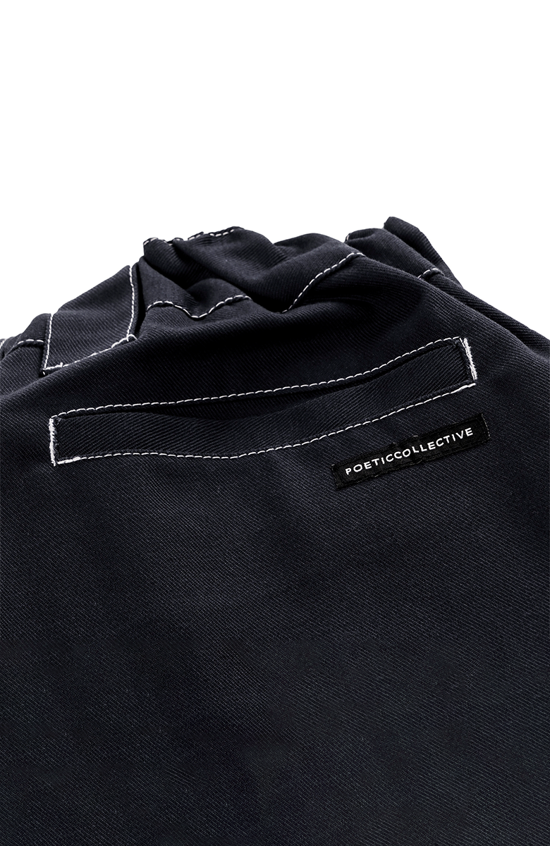 Painter Pants - Black Canvas w. White Seams