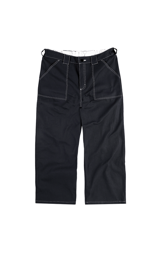 Painter Pants - Black Canvas w. White Seams
